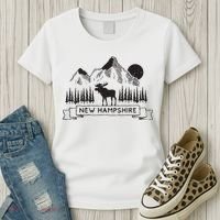 New Hampshire Mountain Moose Cool New Hampshire Gift Women's T-Shirt thumb 3