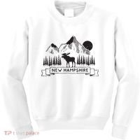 New Hampshire Mountain Moose Cool New Hampshire Gift Kids Sweatshirt thumb 0