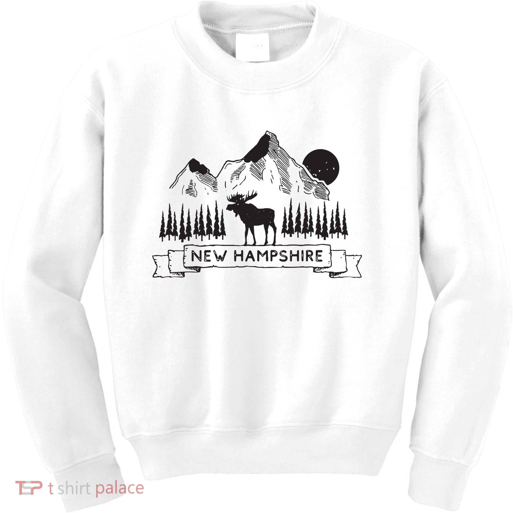 New Hampshire Mountain Moose Cool New Hampshire Gift Kids Sweatshirt
