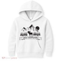 New Hampshire Mountain Moose Cool New Hampshire Gift Kids Hoodie thumb 0
