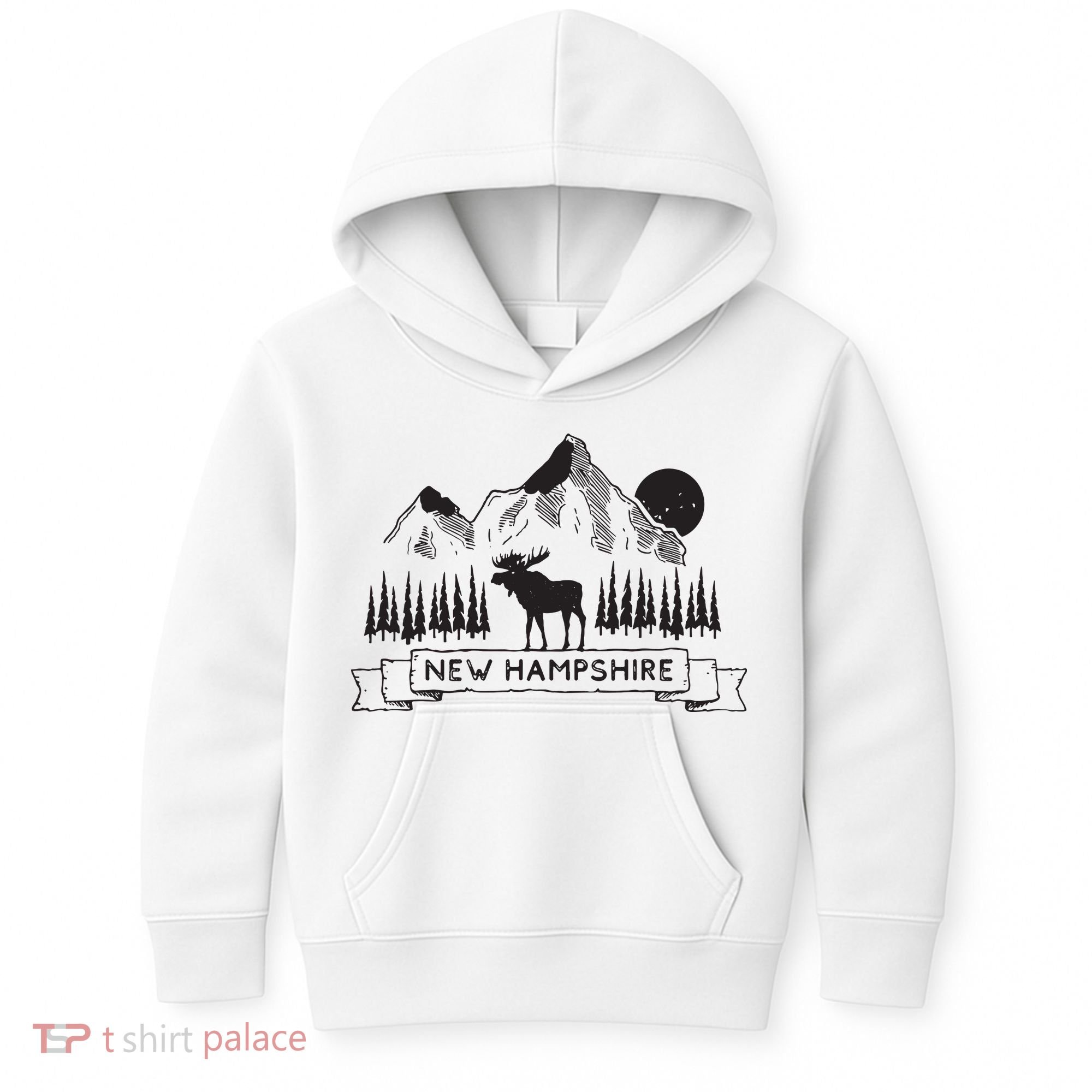New Hampshire Mountain Moose Cool New Hampshire Gift Kids Hoodie