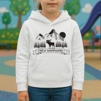 New Hampshire Mountain Moose Cool New Hampshire Gift Kids Hoodie thumb 3