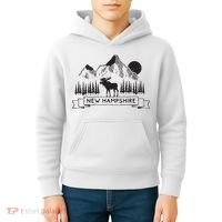New Hampshire Mountain Moose Cool New Hampshire Gift Kids Hoodie thumb 4