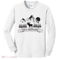 New Hampshire Mountain Moose Cool New Hampshire Gift Kids Long Sleeve Shirt thumb 0