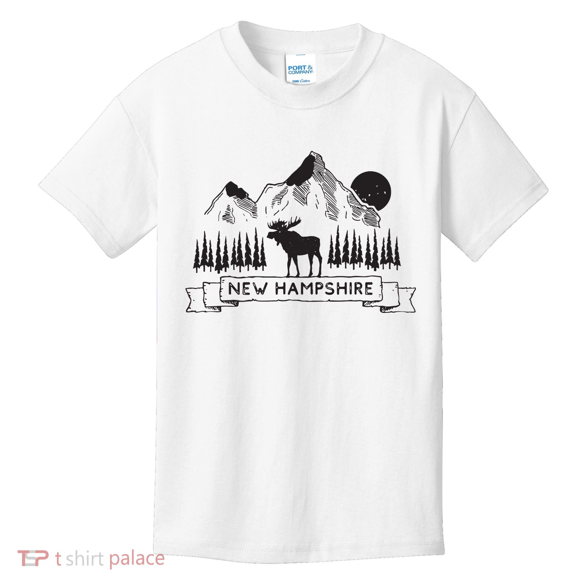 New Hampshire Mountain Moose Cool New Hampshire Gift Kids T-Shirt