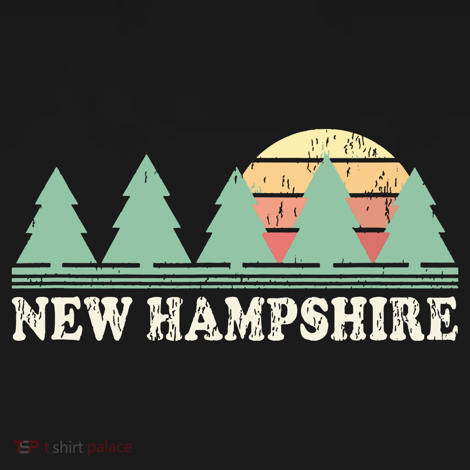New Hampshire Nh Vintage Retro 70s Graphic T-Shirt