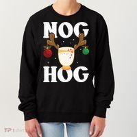 Nog Hog National Eggnog Day Egg Nog Christmas Holiday Great Gift Women's Sweatshirt thumb 0