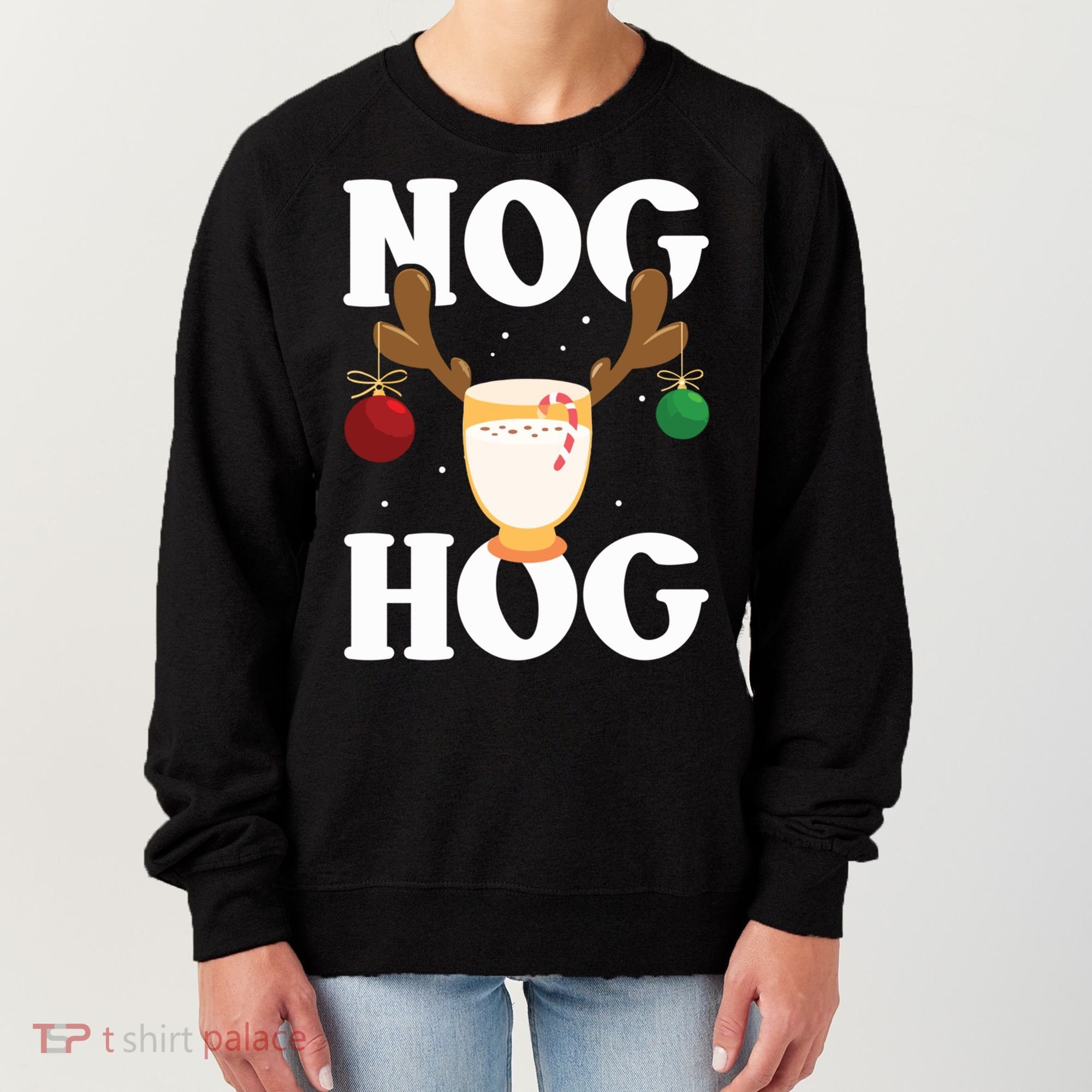 Nog Hog National Eggnog Day Egg Nog Christmas Holiday Great Gift Women's Sweatshirt