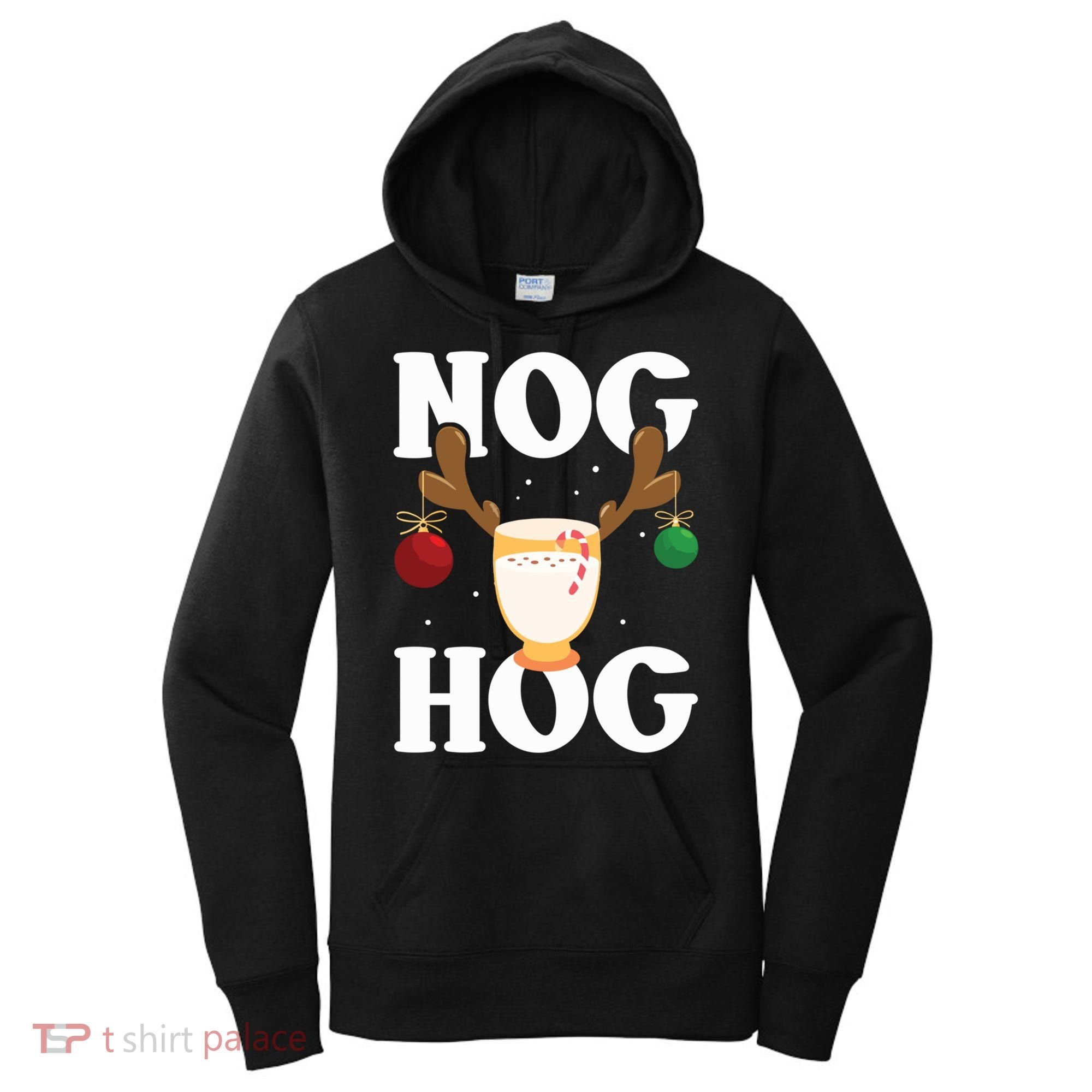Nog Hog National Eggnog Day Egg Nog Christmas Holiday Great Gift Women's Hoodie