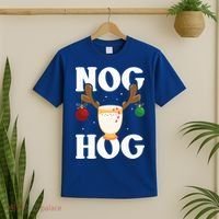 Nog Hog National Eggnog Day Egg Nog Christmas Holiday Great Gift T-Shirt thumb 2