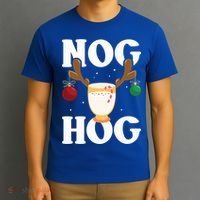 Nog Hog National Eggnog Day Egg Nog Christmas Holiday Great Gift T-Shirt thumb 3