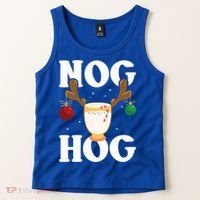 Nog Hog National Eggnog Day Egg Nog Christmas Holiday Great Gift Tank Top thumb 2