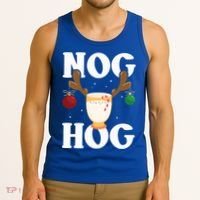 Nog Hog National Eggnog Day Egg Nog Christmas Holiday Great Gift Tank Top thumb 3