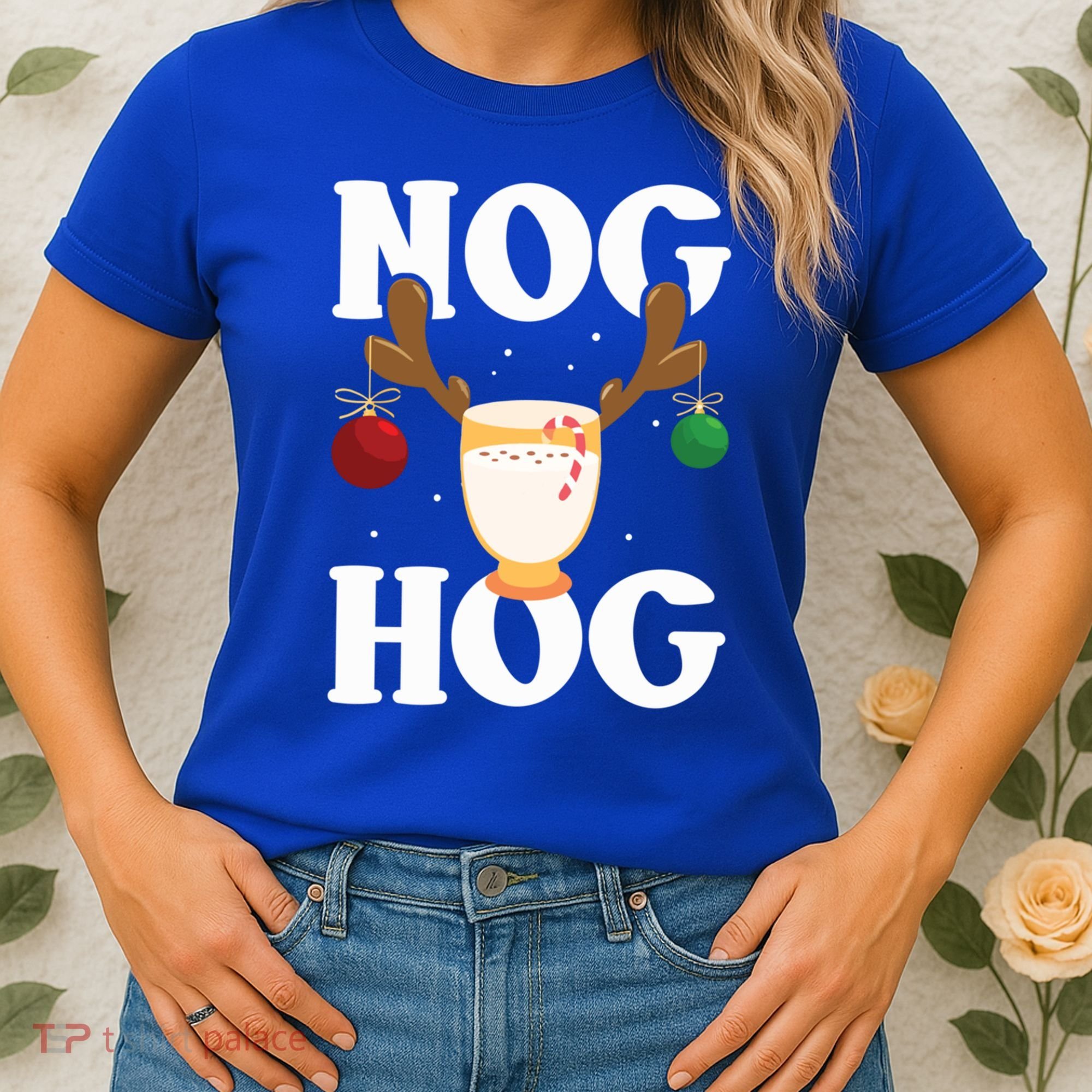 Nog Hog National Eggnog Day Egg Nog Christmas Holiday Great Gift Women's T-Shirt
