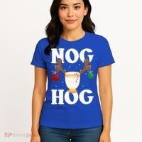 Nog Hog National Eggnog Day Egg Nog Christmas Holiday Great Gift Women's T-Shirt thumb 4