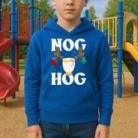 Nog Hog National Eggnog Day Egg Nog Christmas Holiday Great Gift Kids Hoodie thumb 2