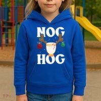Nog Hog National Eggnog Day Egg Nog Christmas Holiday Great Gift Kids Hoodie thumb 3