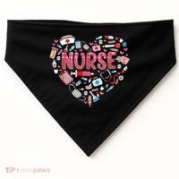 Nurse Heart Nursing Hospital Gift USA-Made Doggie Bandana thumb 0