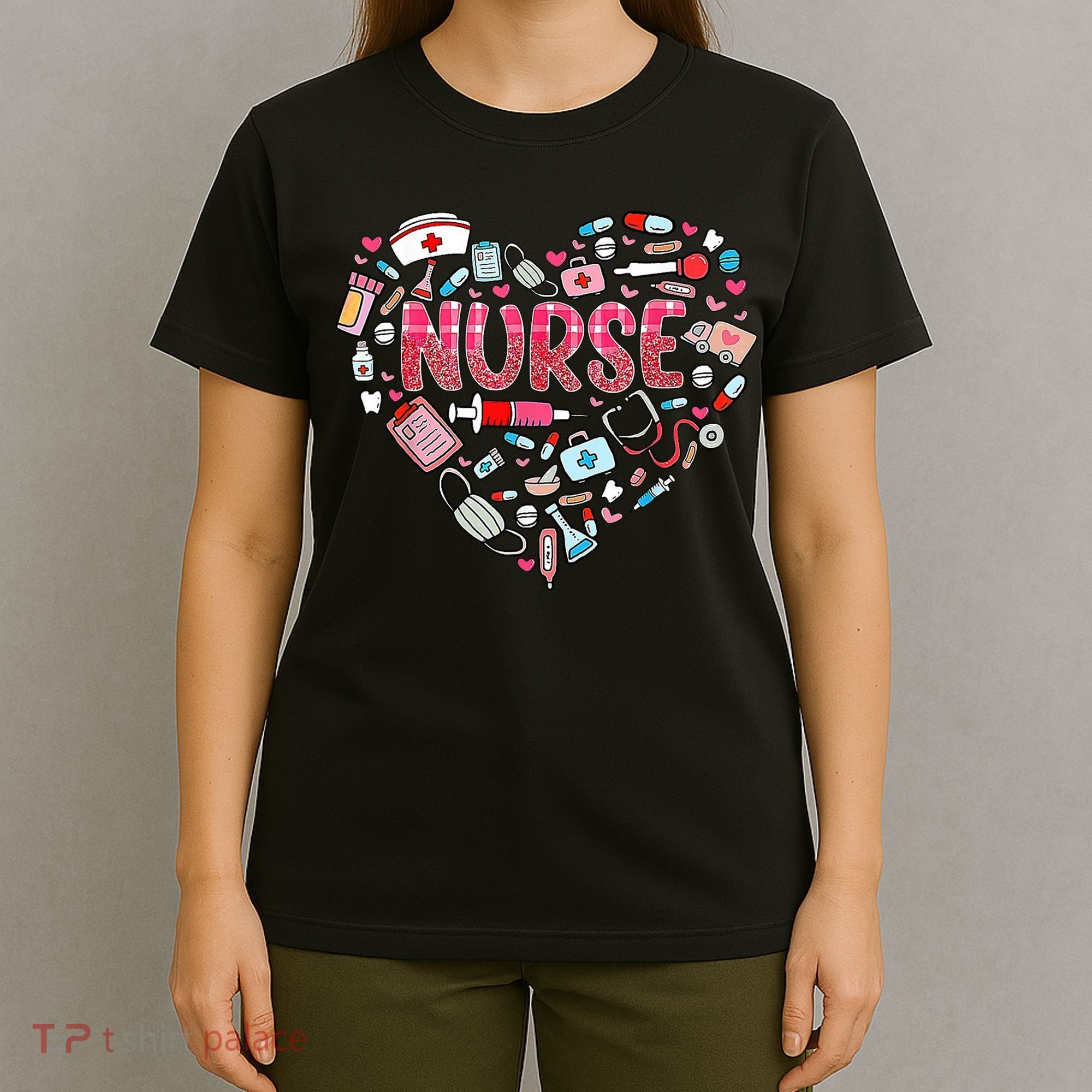 Nurse Heart Nursing Hospital Gift T-Shirt