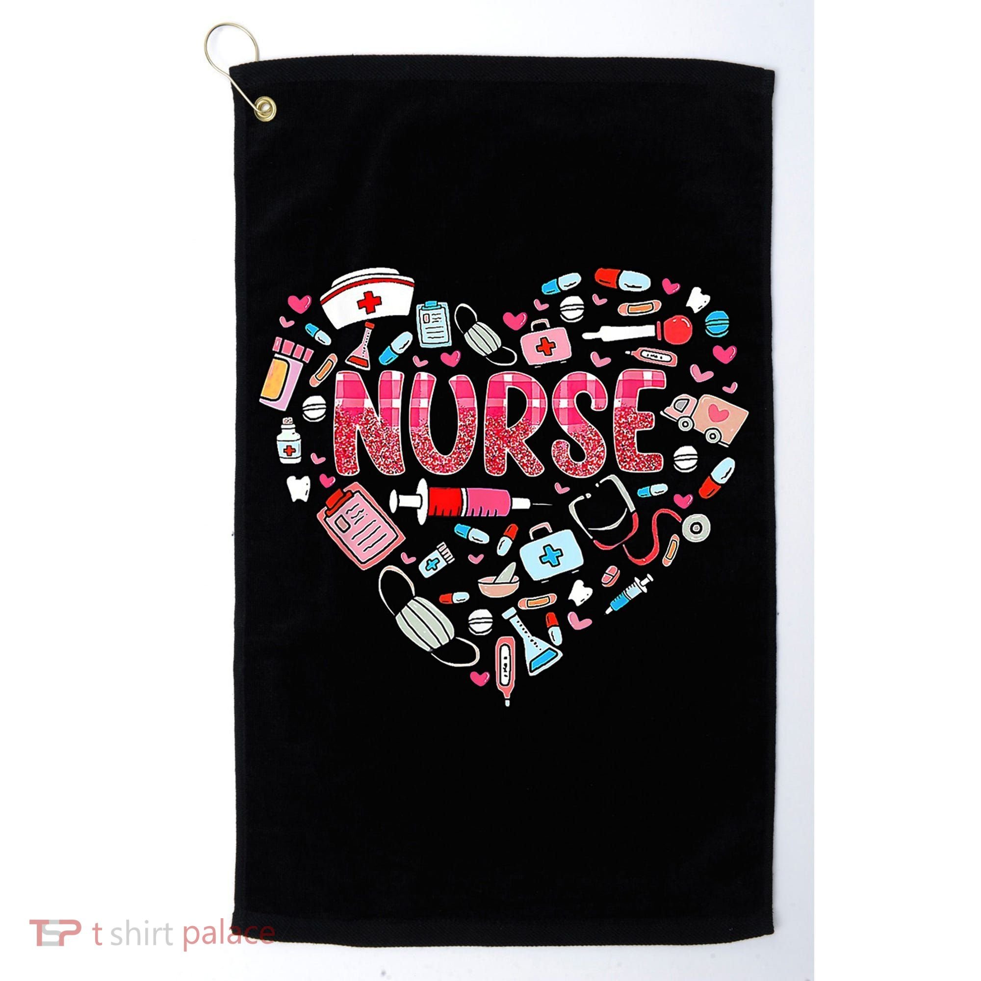 Nurse Heart Nursing Hospital Gift Golf Towel