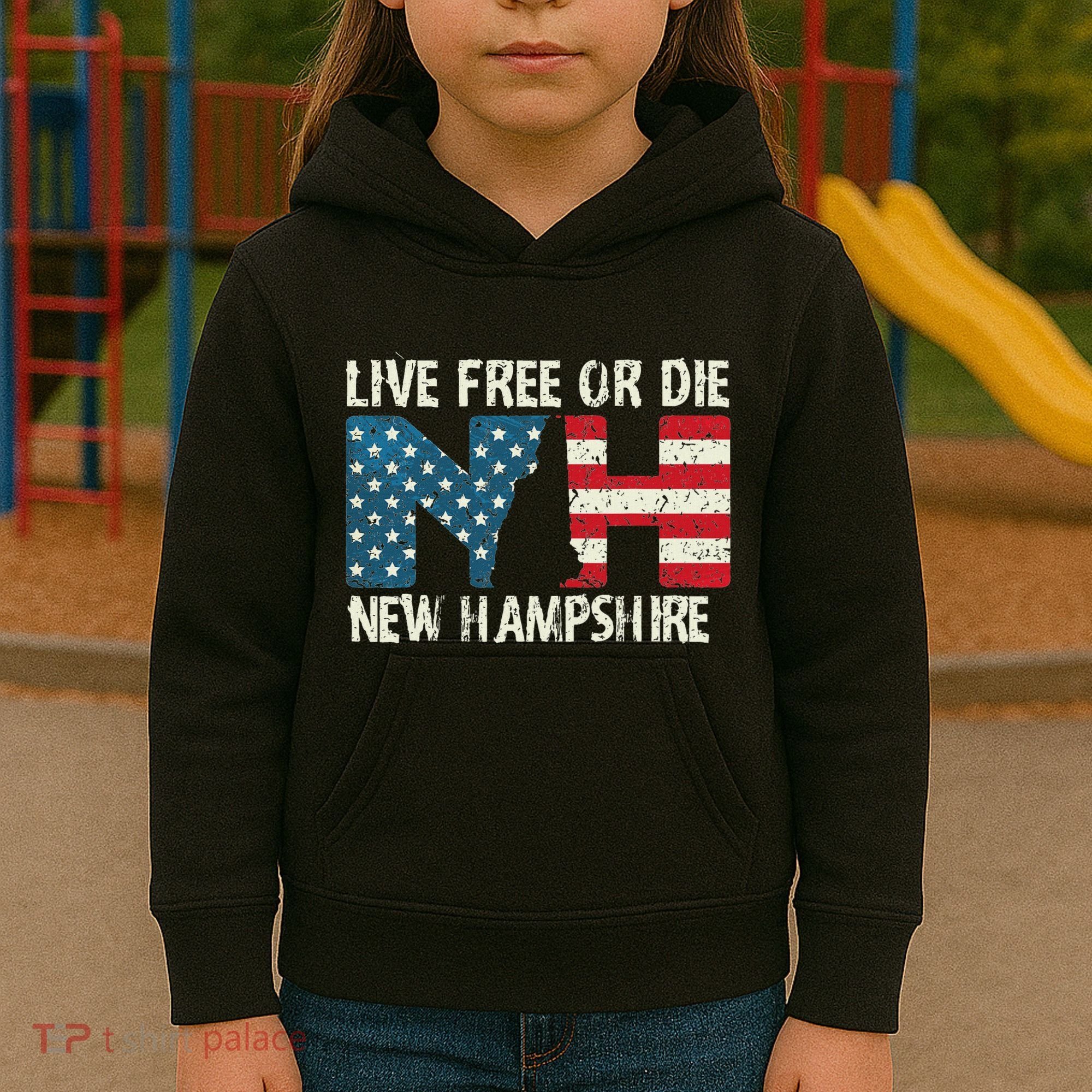 New Hampshire Patriotic Live Free Or Die Kids Hoodie