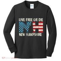 New Hampshire Patriotic Live Free Or Die Kids Long Sleeve Shirt thumb 0