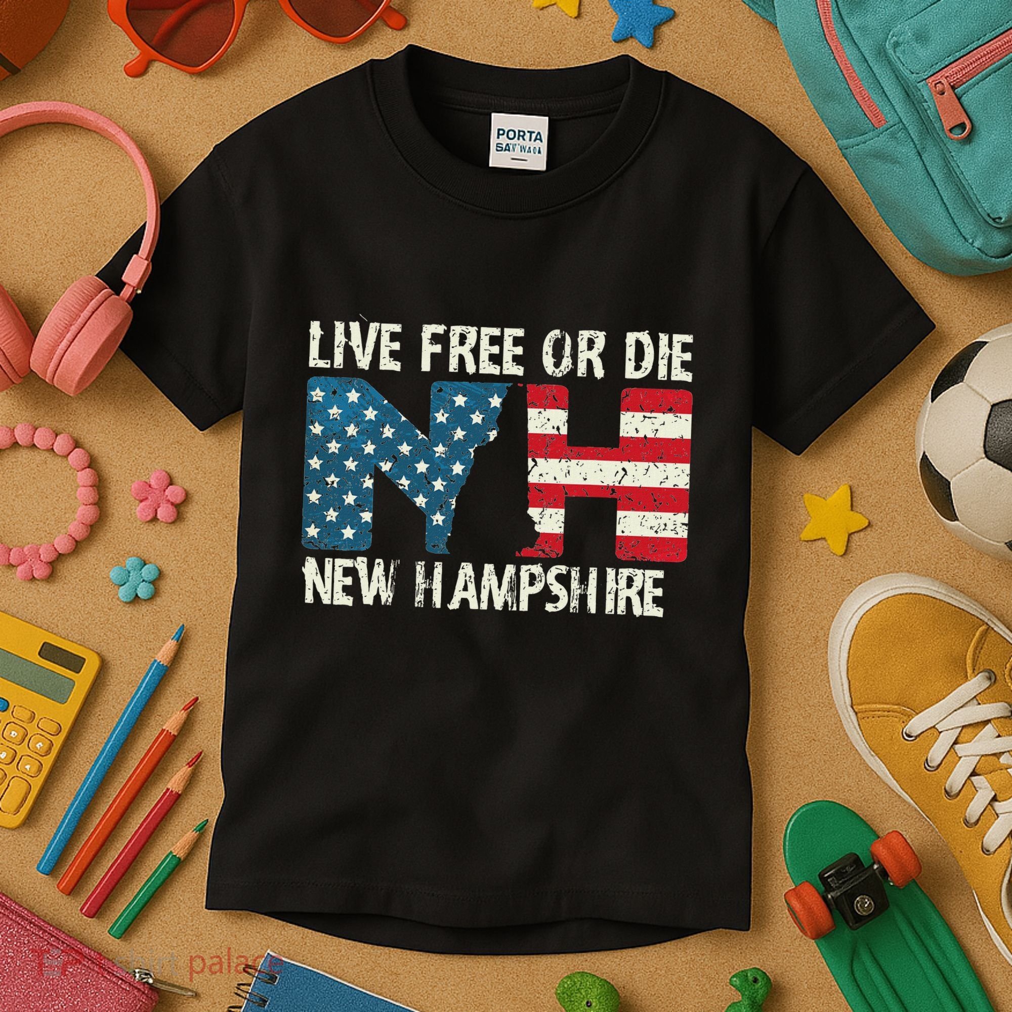 New Hampshire Patriotic Live Free Or Die Kids T-Shirt