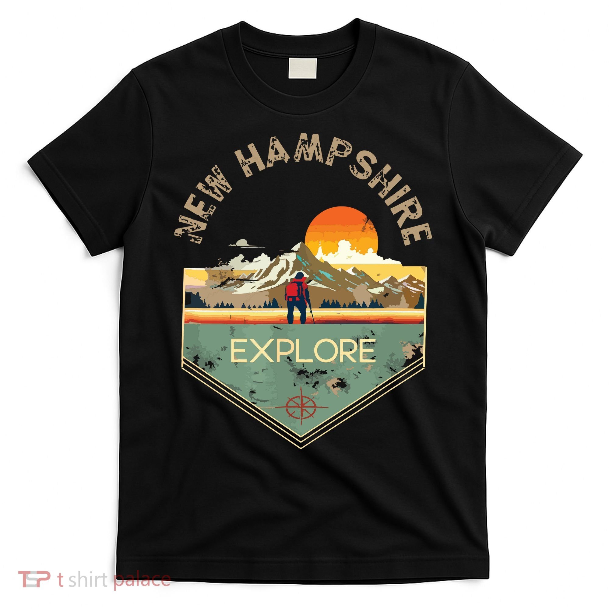 New Hampshire Retro Vintage Hiking Apparel Souvenir T-Shirt