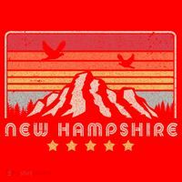 New Hampshire Shirt. Retro Style NH, USA Santa Hat thumb 1