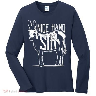 Nice Hand Sir Donkey Poker Funny Gambling Design Women's Long Sleeve Shirt