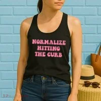 Normalize Hitting The Curb Funny Apparel Women's Tank Top thumb 2