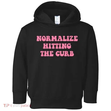 Normalize Hitting The Curb Funny Apparel Toddler Hoodie