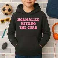 Normalize Hitting The Curb Funny Apparel Kids Hoodie thumb 2