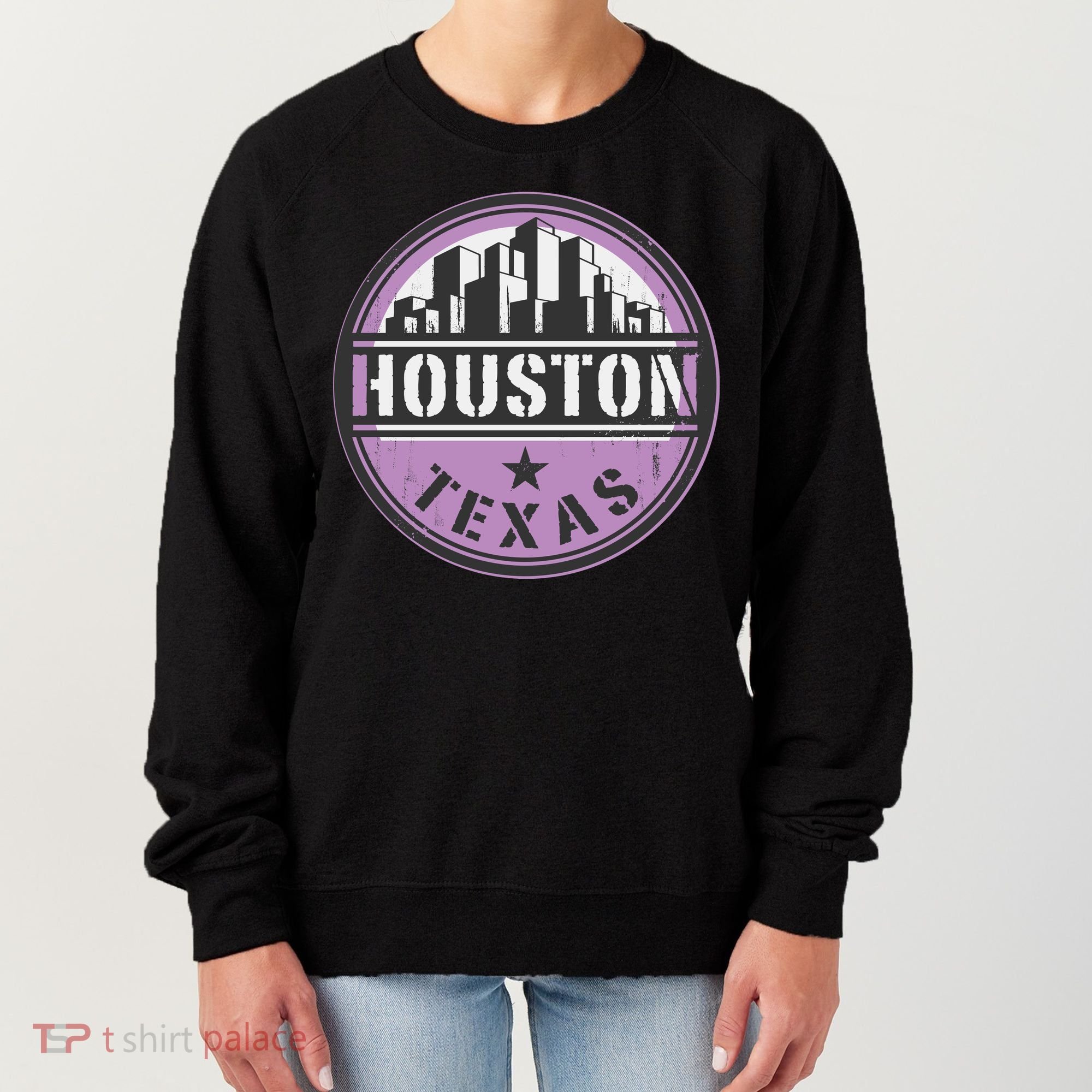 Neon Houston Texas Logo Women's Sweatshirt