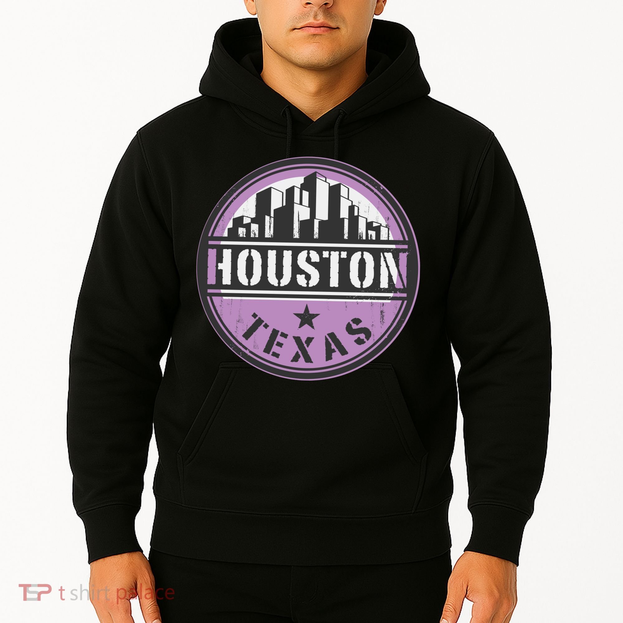 Neon Houston Texas Logo Hoodie