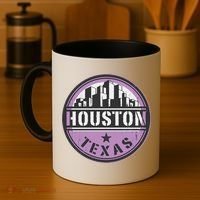 Neon Houston Texas Logo Coffee Mug thumb 4