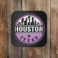 Neon Houston Texas Logo Coaster thumb 0