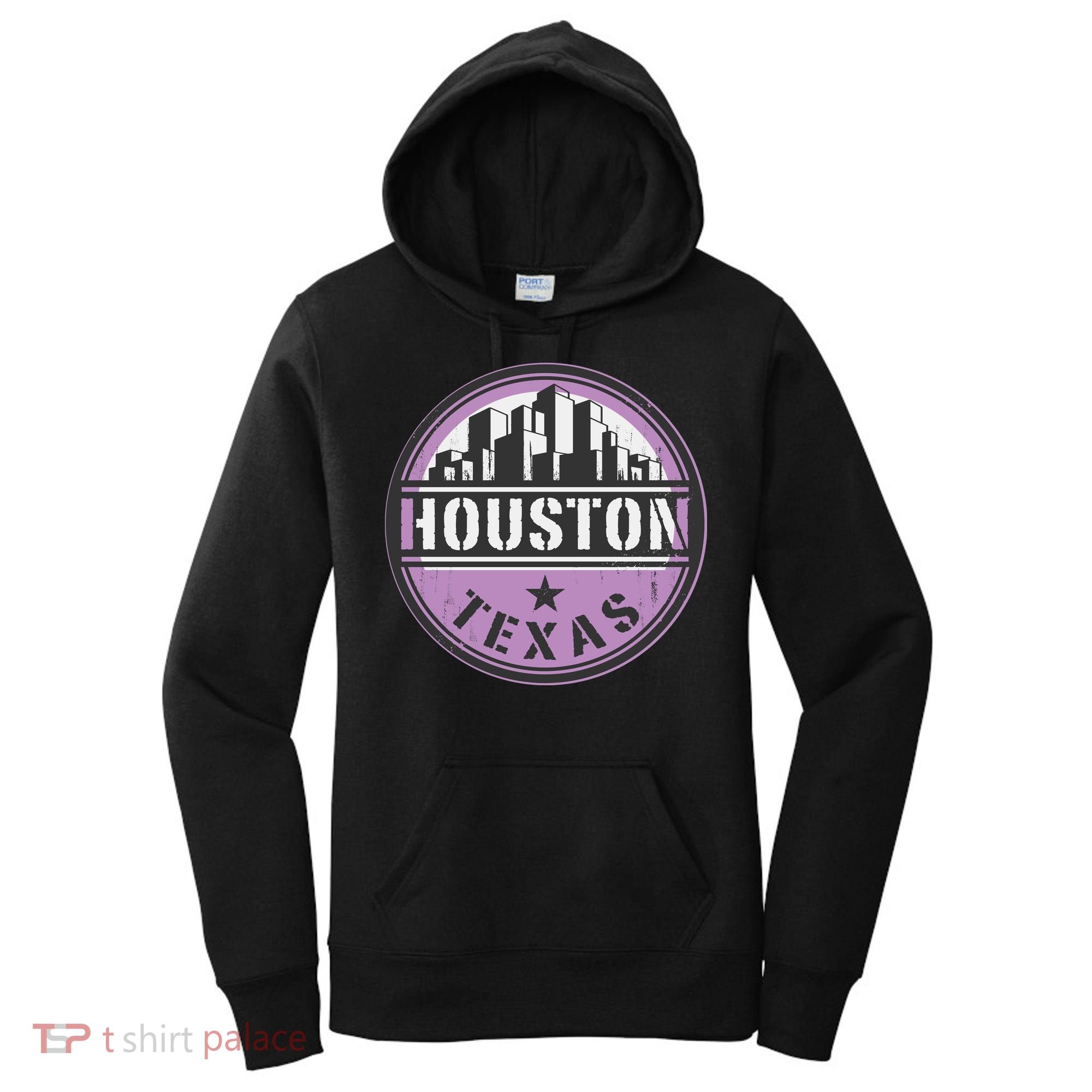 Neon Houston Texas Logo Women's Hoodie