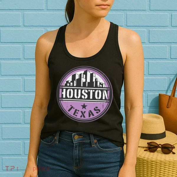 Neon Houston Texas Logo Women's Tank Top