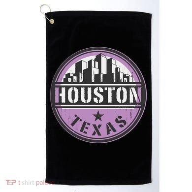 Neon Houston Texas Logo Golf Towel
