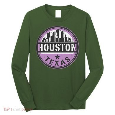 Neon Houston Texas Logo Long Sleeve Shirt