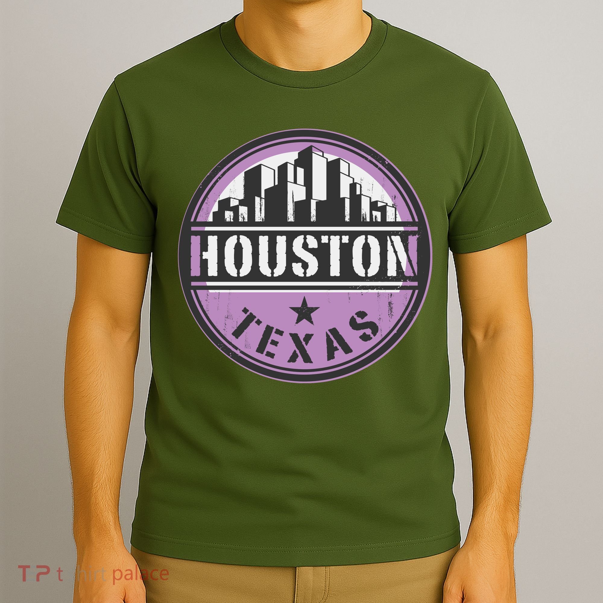 Neon Houston Texas Logo T-Shirt
