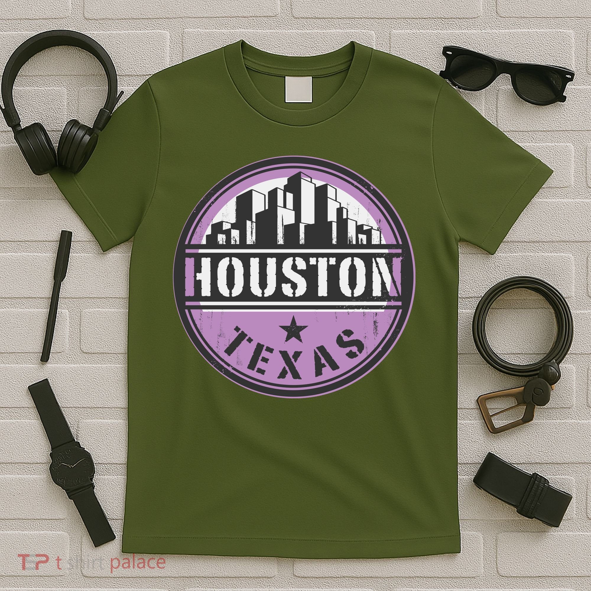 Neon Houston Texas Logo T-Shirt