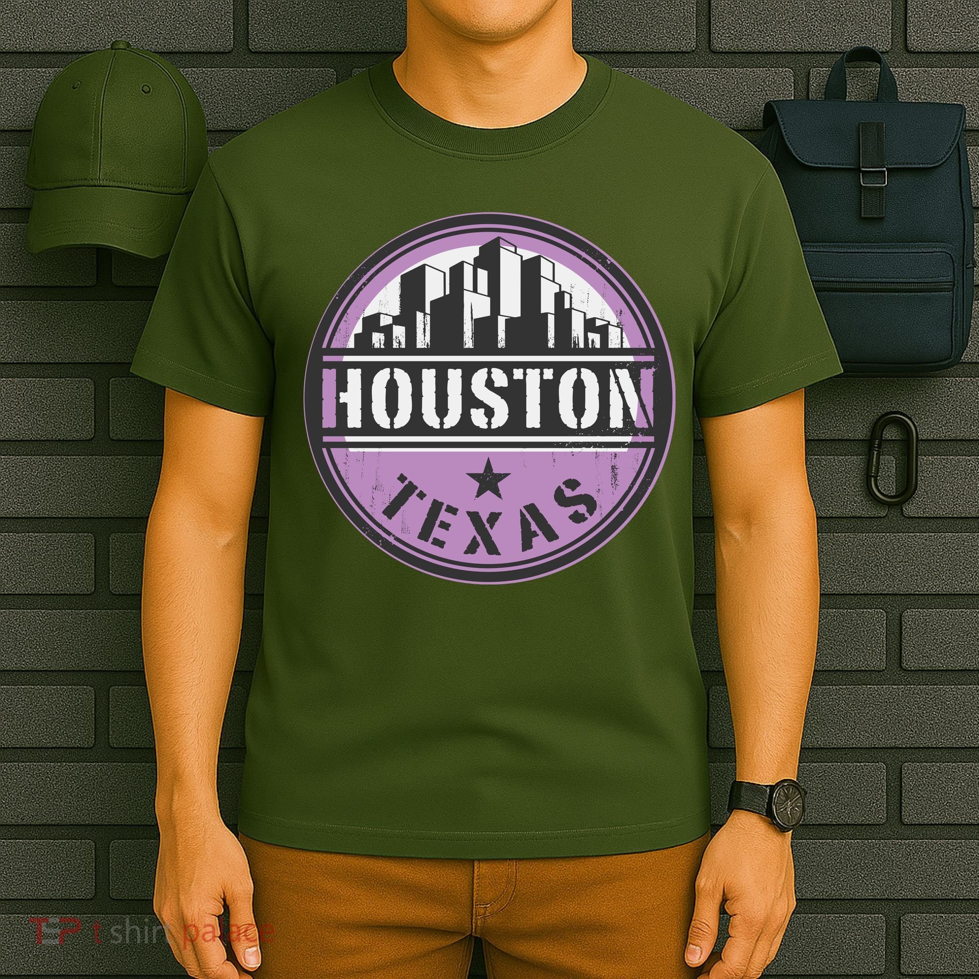 Neon Houston Texas Logo T-Shirt