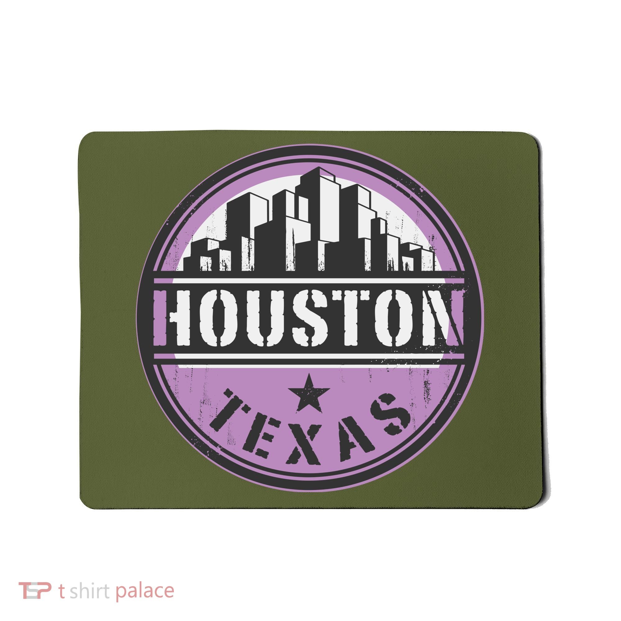 Neon Houston Texas Logo Mousepad