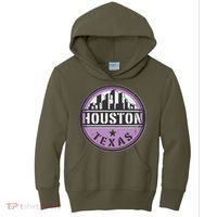 Neon Houston Texas Logo Kids Hoodie thumb 0