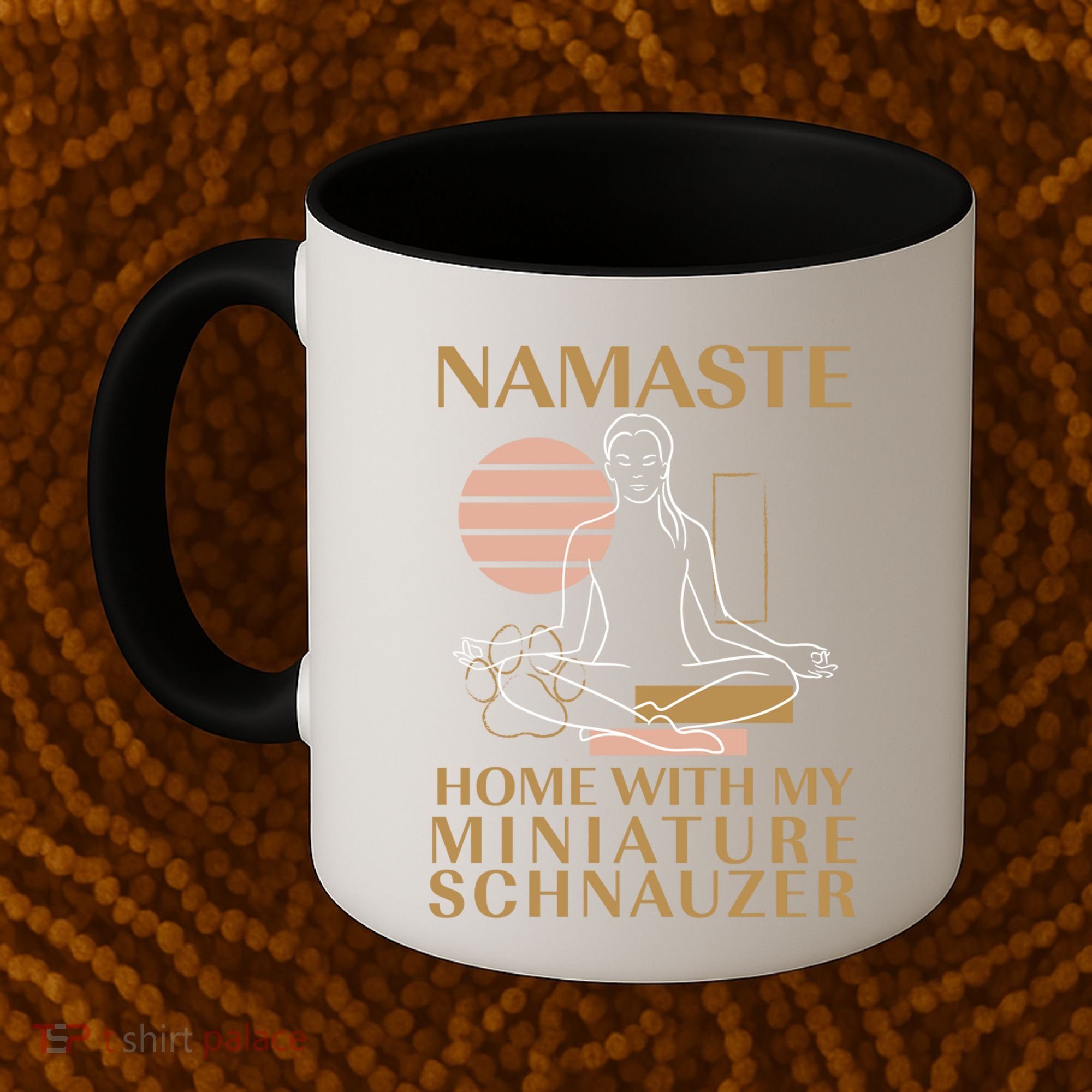 Namaste Home With My Miniature Schnauzer Sayings Dog Lover Gift Coffee Mug