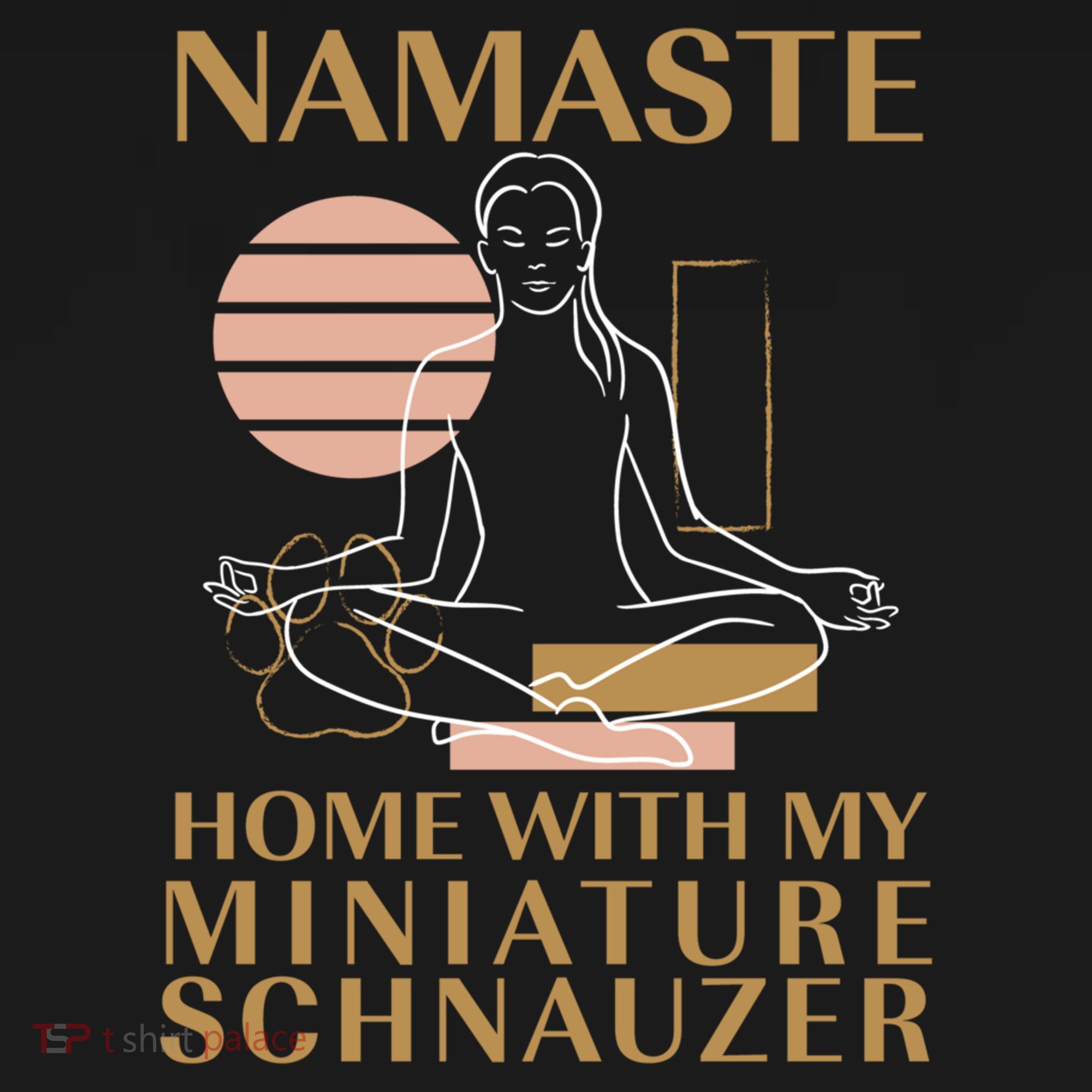 Namaste Home With My Miniature Schnauzer Sayings Dog Lover Gift Youth Performance Sprint T-Shirt