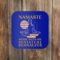 Namaste Home With My Miniature Schnauzer Sayings Dog Lover Gift Coaster thumb 0