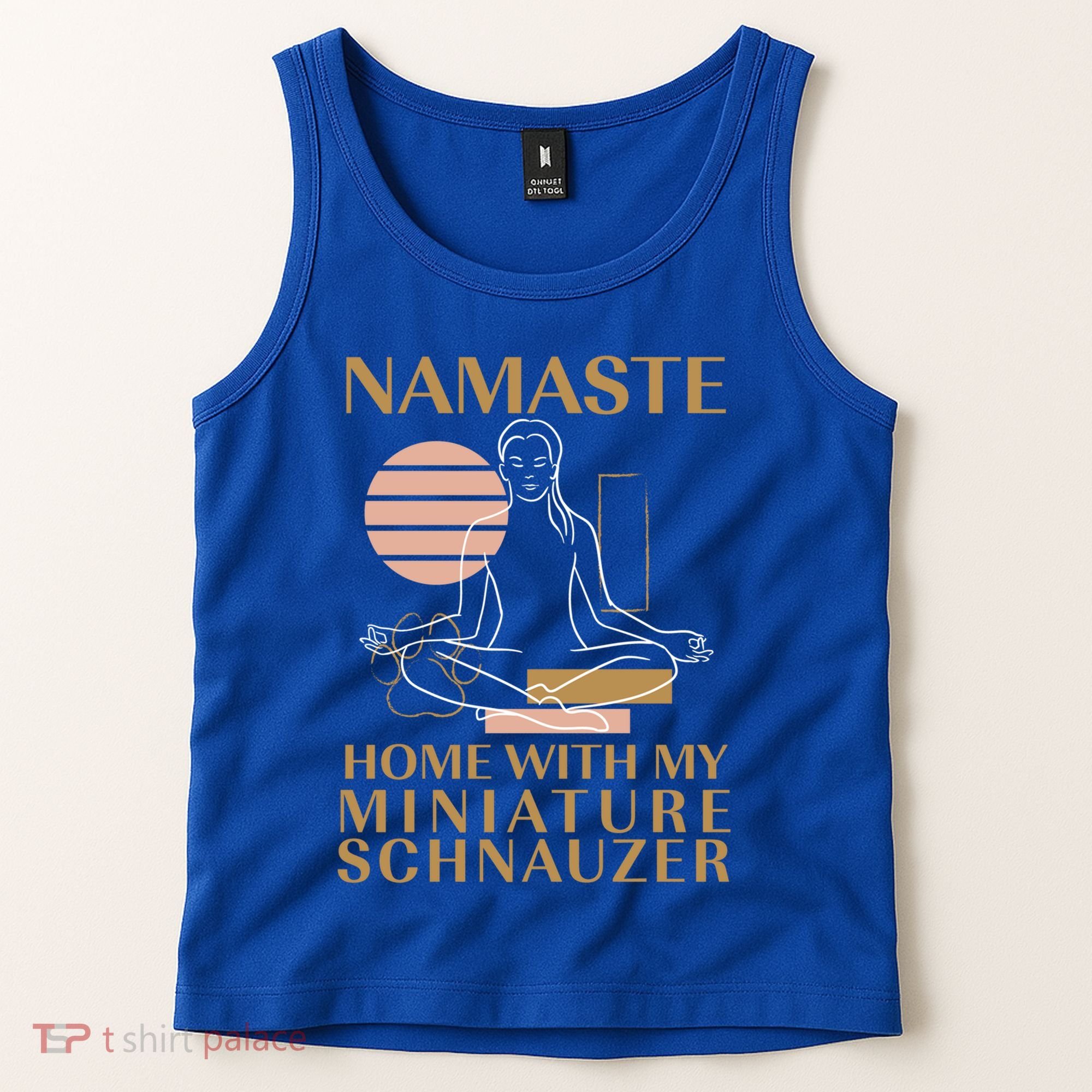 Namaste Home With My Miniature Schnauzer Sayings Dog Lover Gift Tank Top